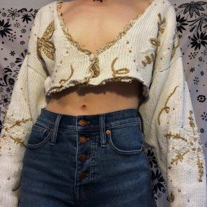 VINTAGE cropped grandma sweater